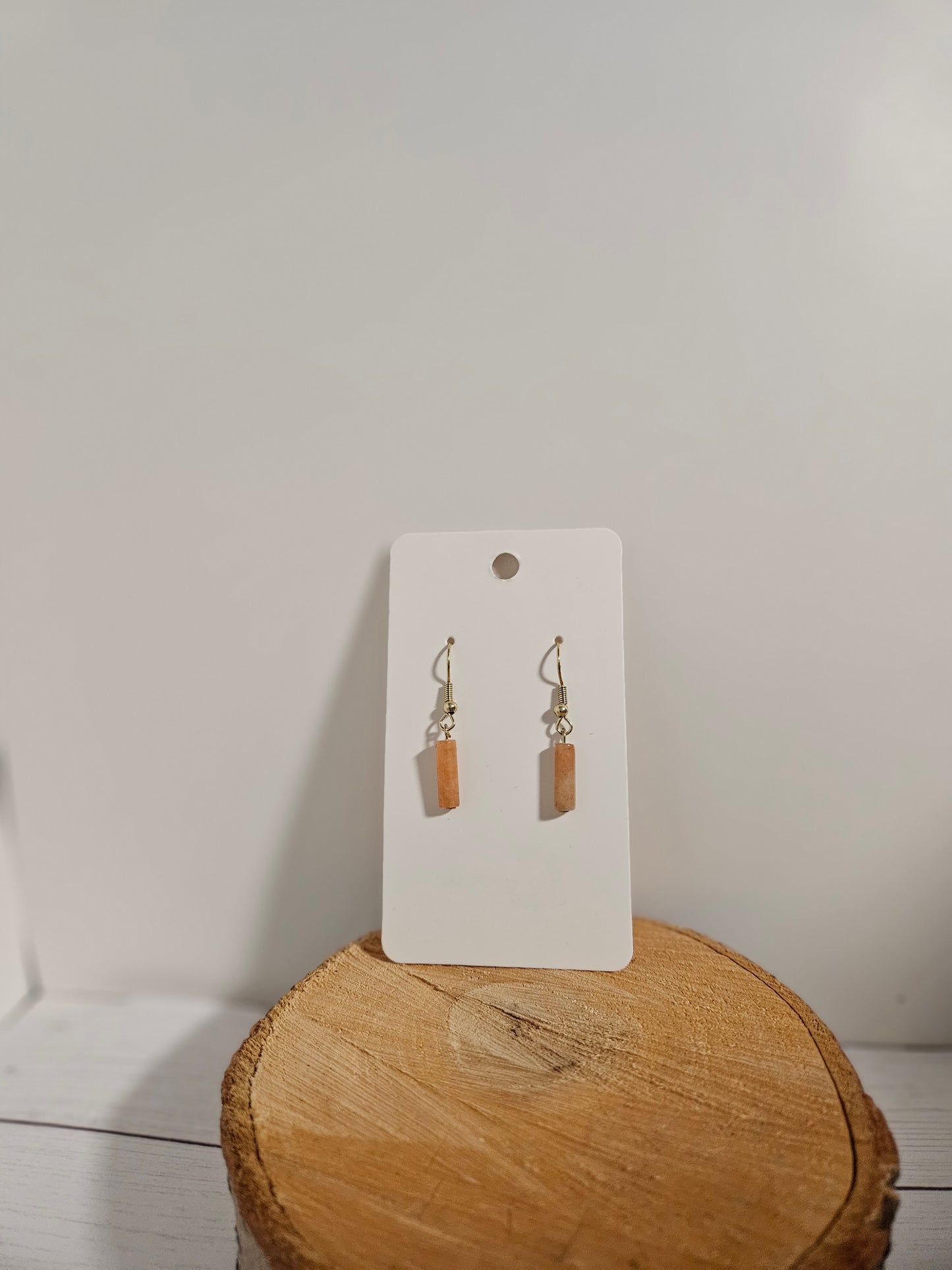 Peach Aventurine Dangle Earrings