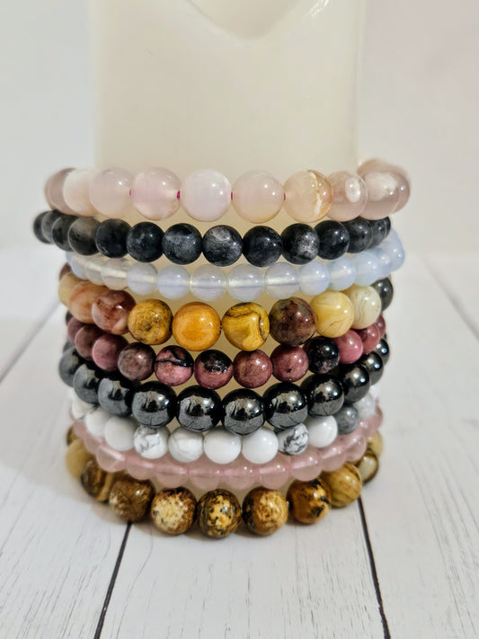 Round Bead Crystal Bracelets