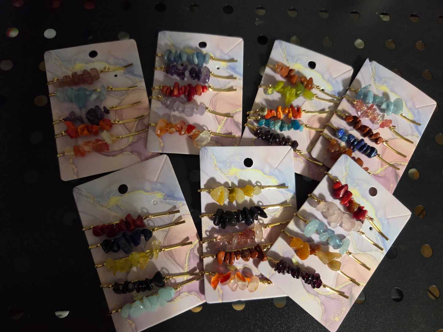 Crystal Chip Bobby pins bundle