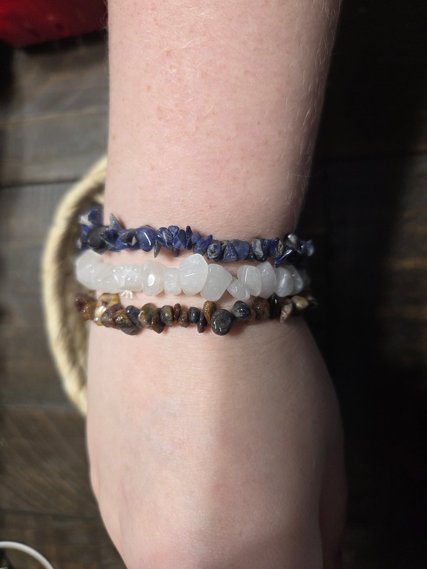 Crystal chip bracelet bundle