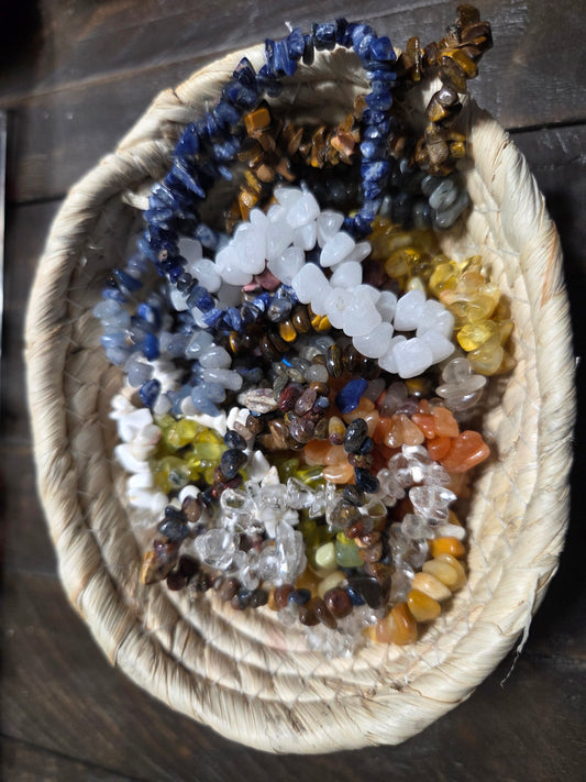 Crystal chip bracelet bundle