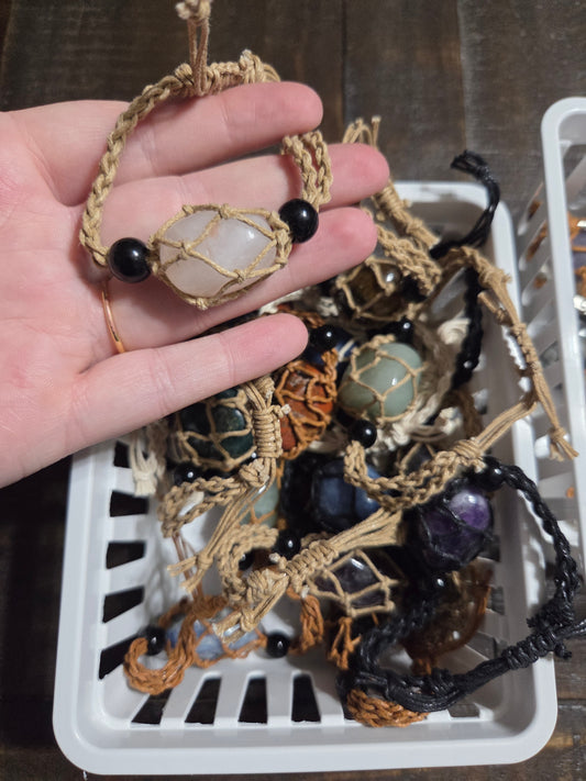 Macrame tumble bracelet bundle